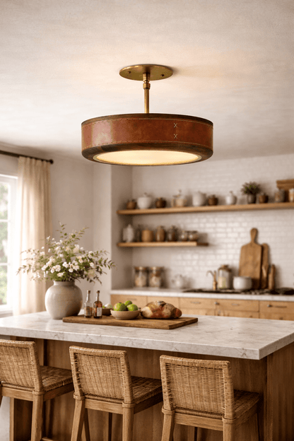 Crafted Leather Ceiling Light