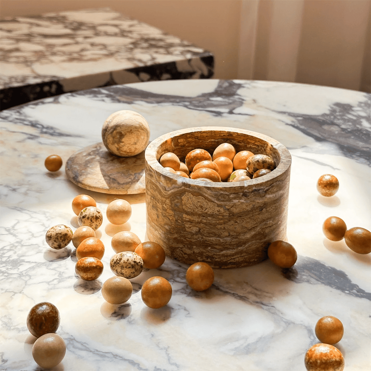 Strata Sphere Stone Storage Box