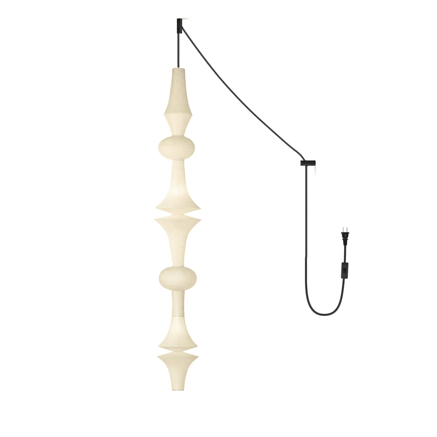 Washi Paper E Pendant Swag Light