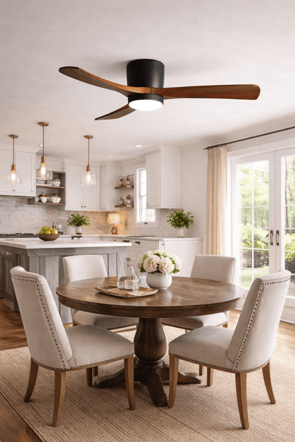 Nordic Wooden Ceiling Fan Light