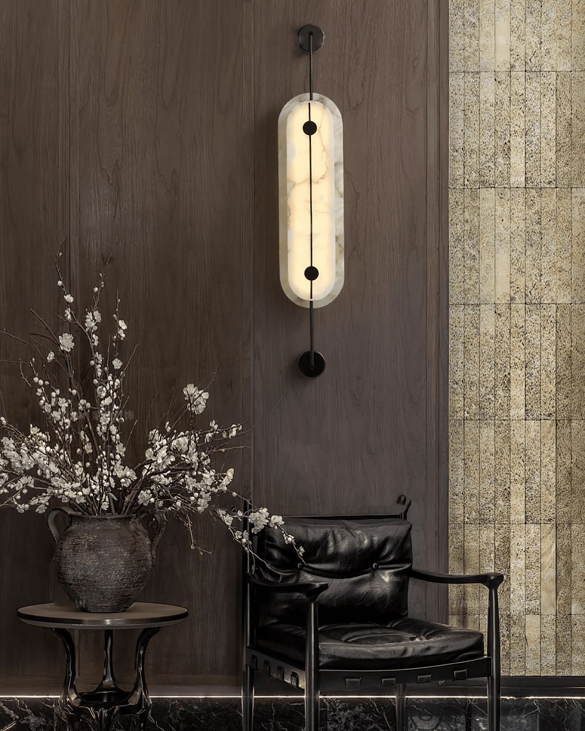 Solvane Alabaster Wall Sconce