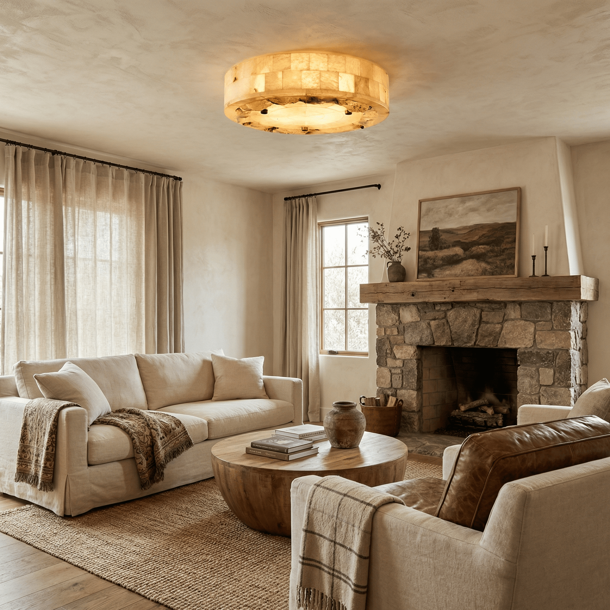 Luriel Alabaster Ceiling Light