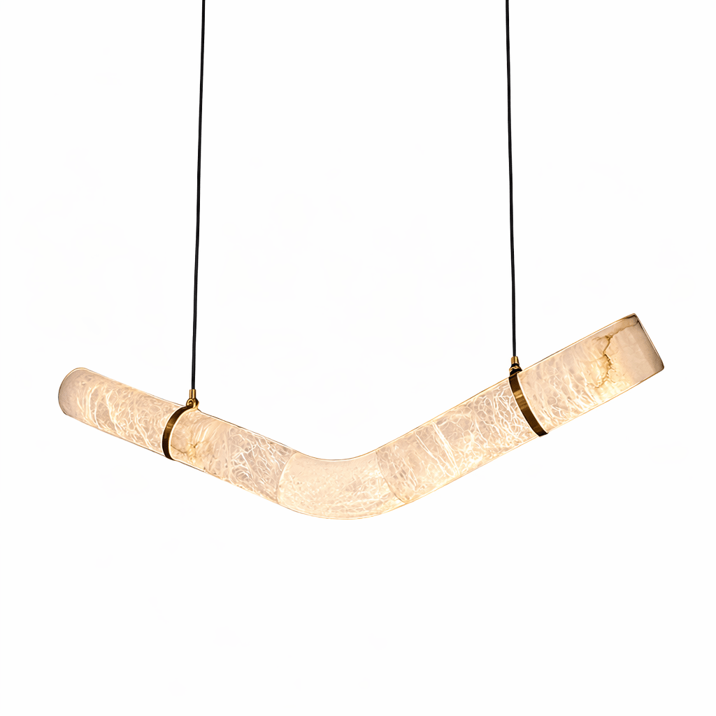 Streamlined Alabaster Pendant Lamp
