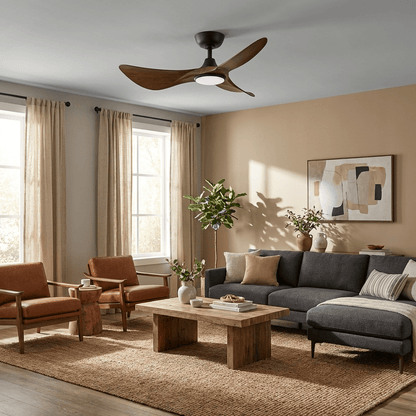 Volant Sculpted Wood Ceiling Fan Light