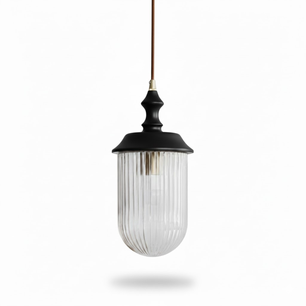 Solas Ribbed Glass Pendant Lamp