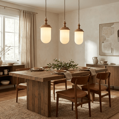 Solas Ribbed Glass Pendant Lamp