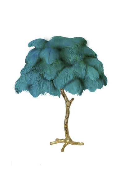 Ostrich Feather Table Lamp
