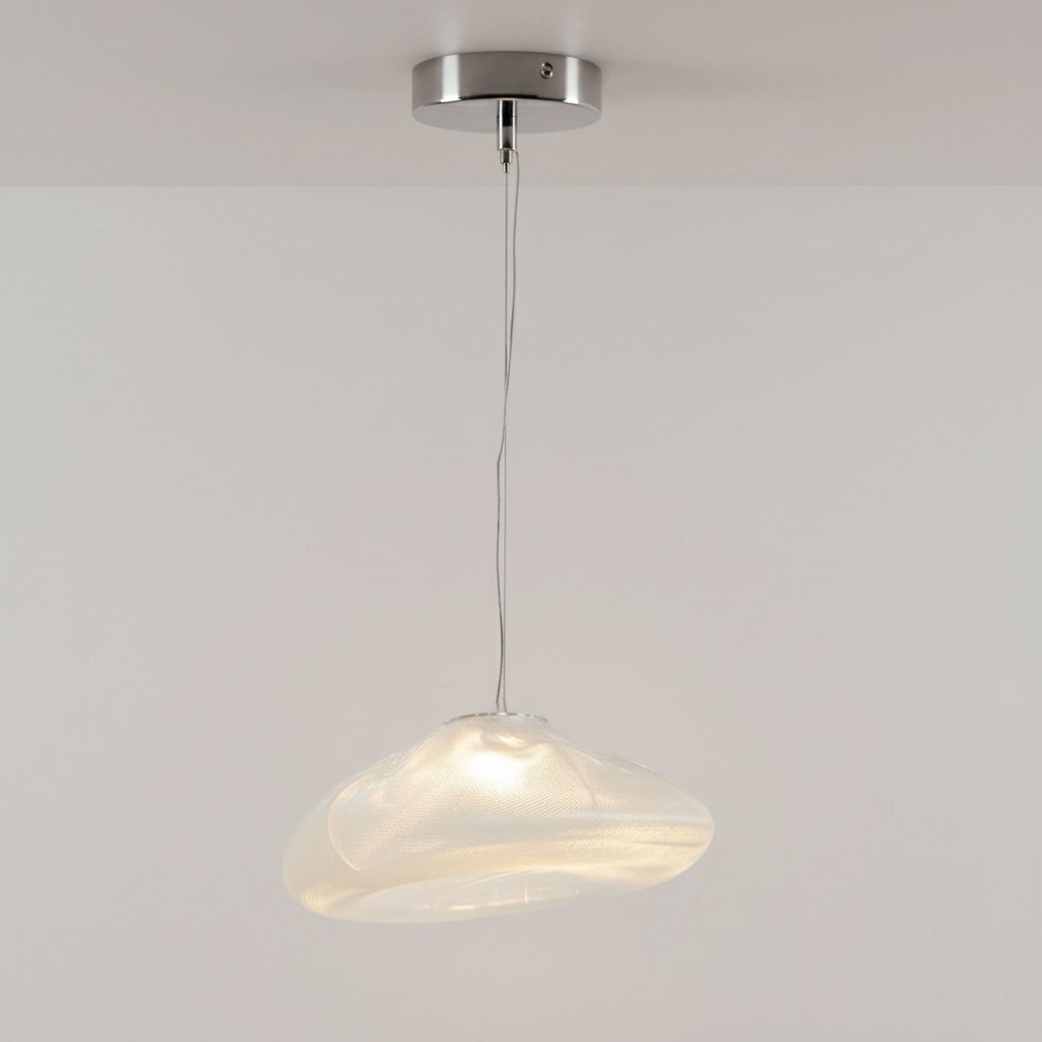 Blown Glass Mesh Pendant Light