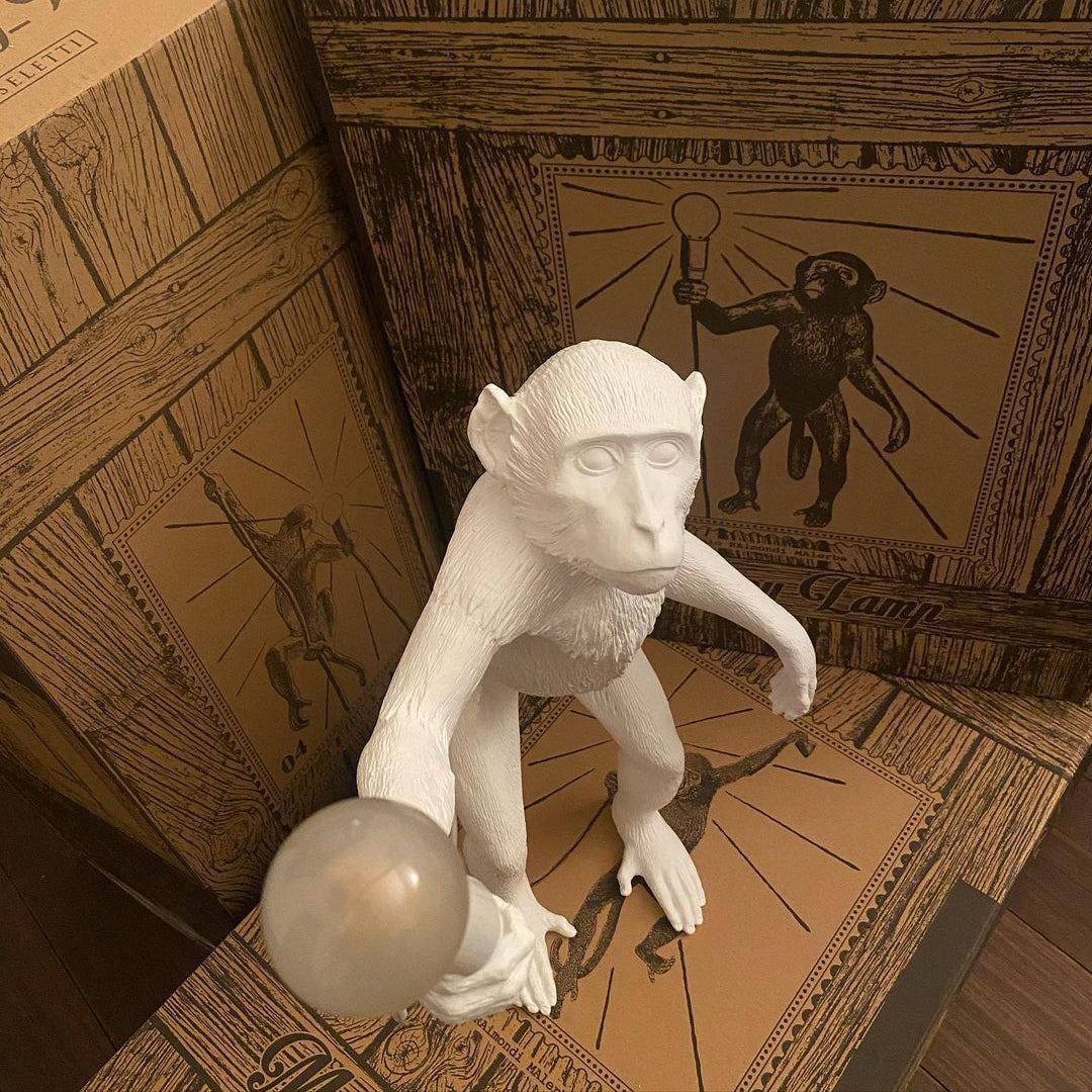 Monkey Resin Table Lamp