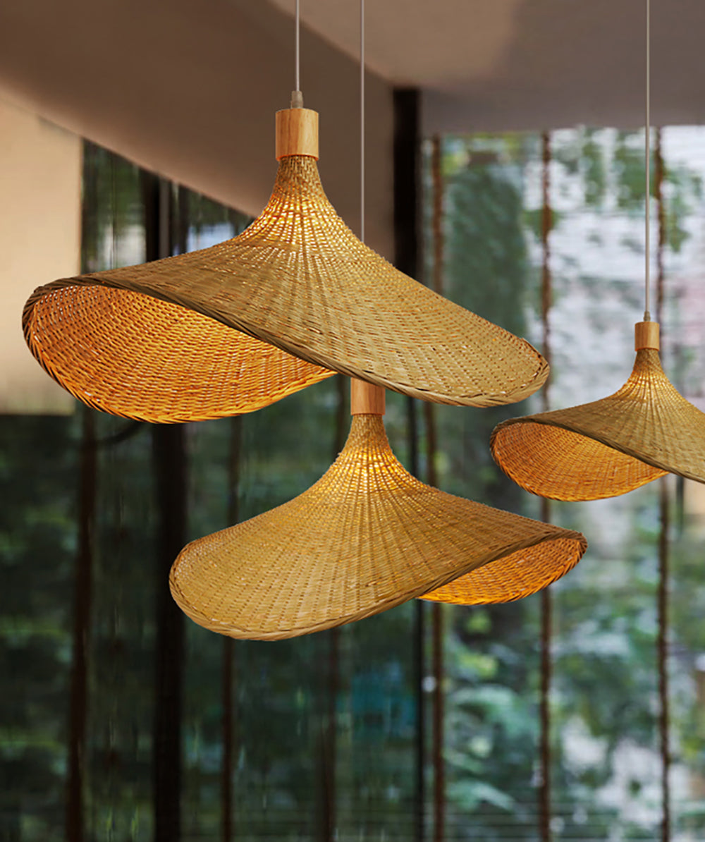 Straw hat Pendant Light