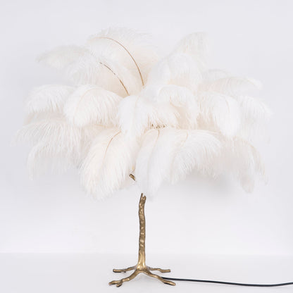 Ostrich Feather Table Lamp