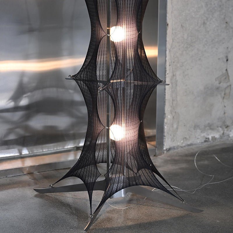 Noir Mesh Tower Floor Lamp