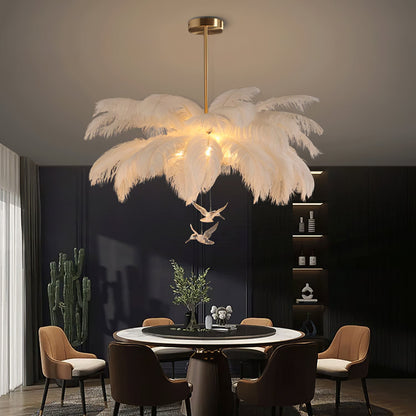 Ostrich Feather Chandelier
