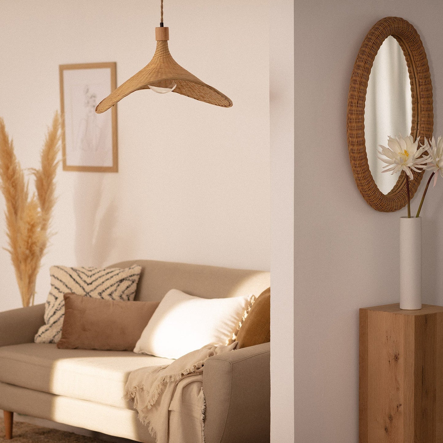 Straw hat Pendant Light