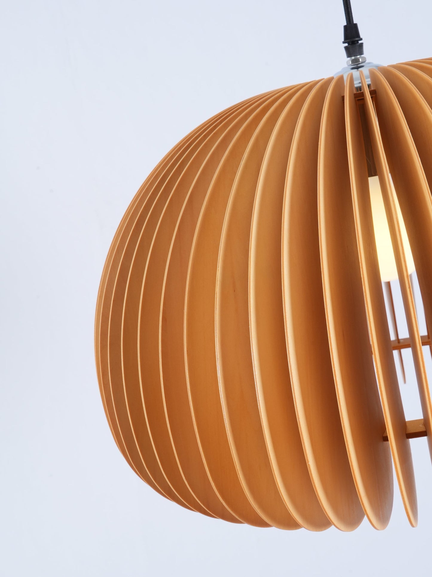 Wooden Pumpkin Pendant Lamp