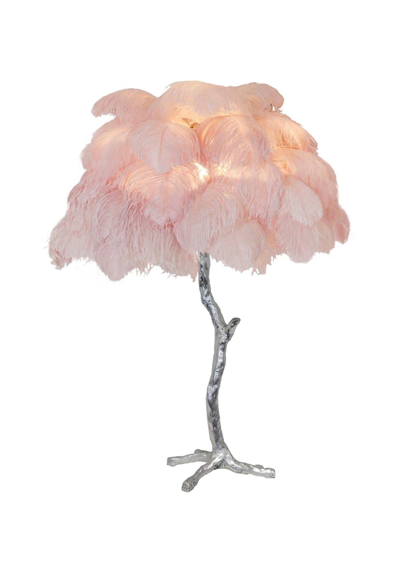 Ostrich Feather Table Lamp