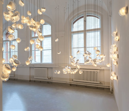 White and Clear Glass Pendant Light