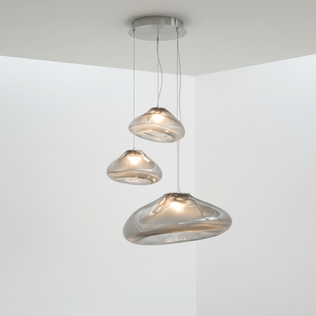 Blown Glass Mesh Pendant Light