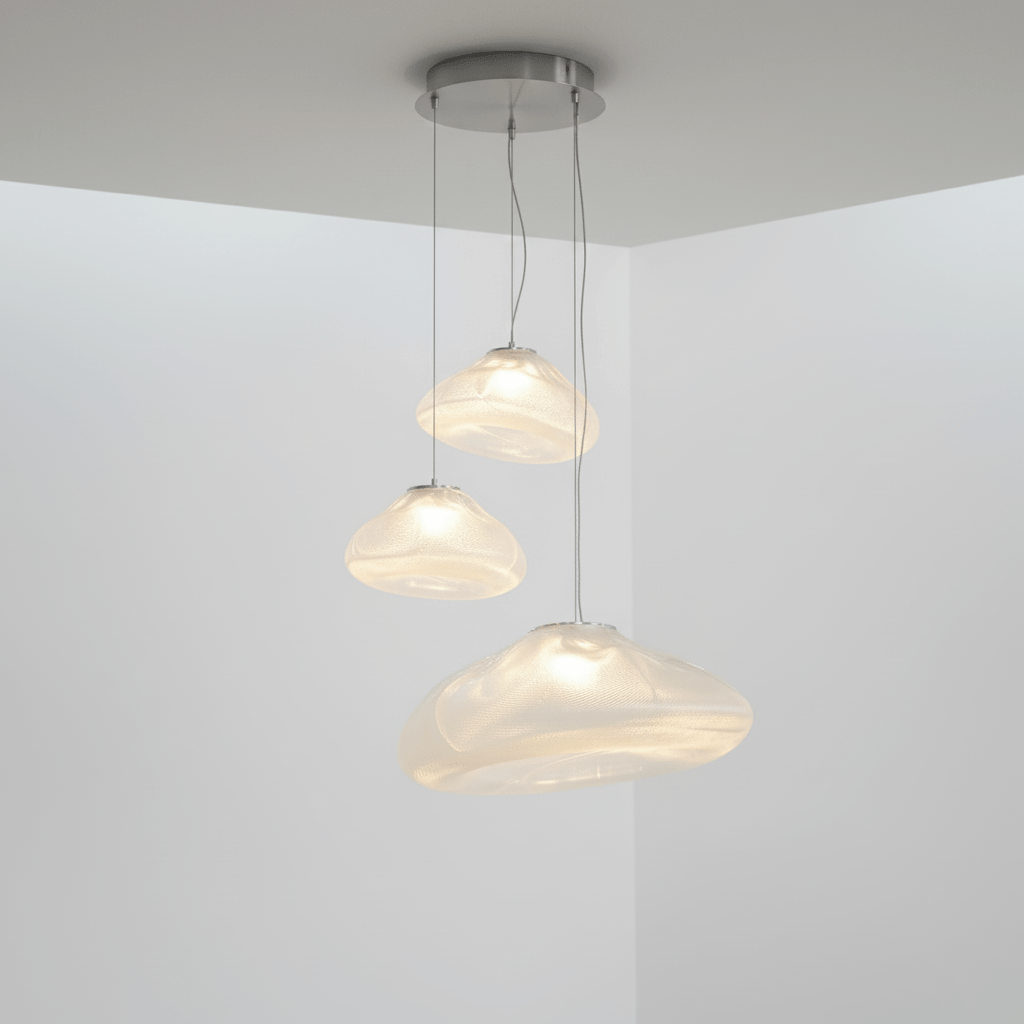 Blown Glass Mesh Pendant Light