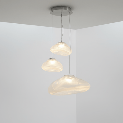 Blown Glass Mesh Pendant Light
