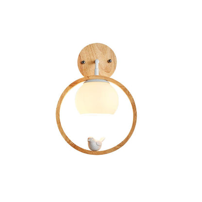 Wood Bird Wall Lamp
