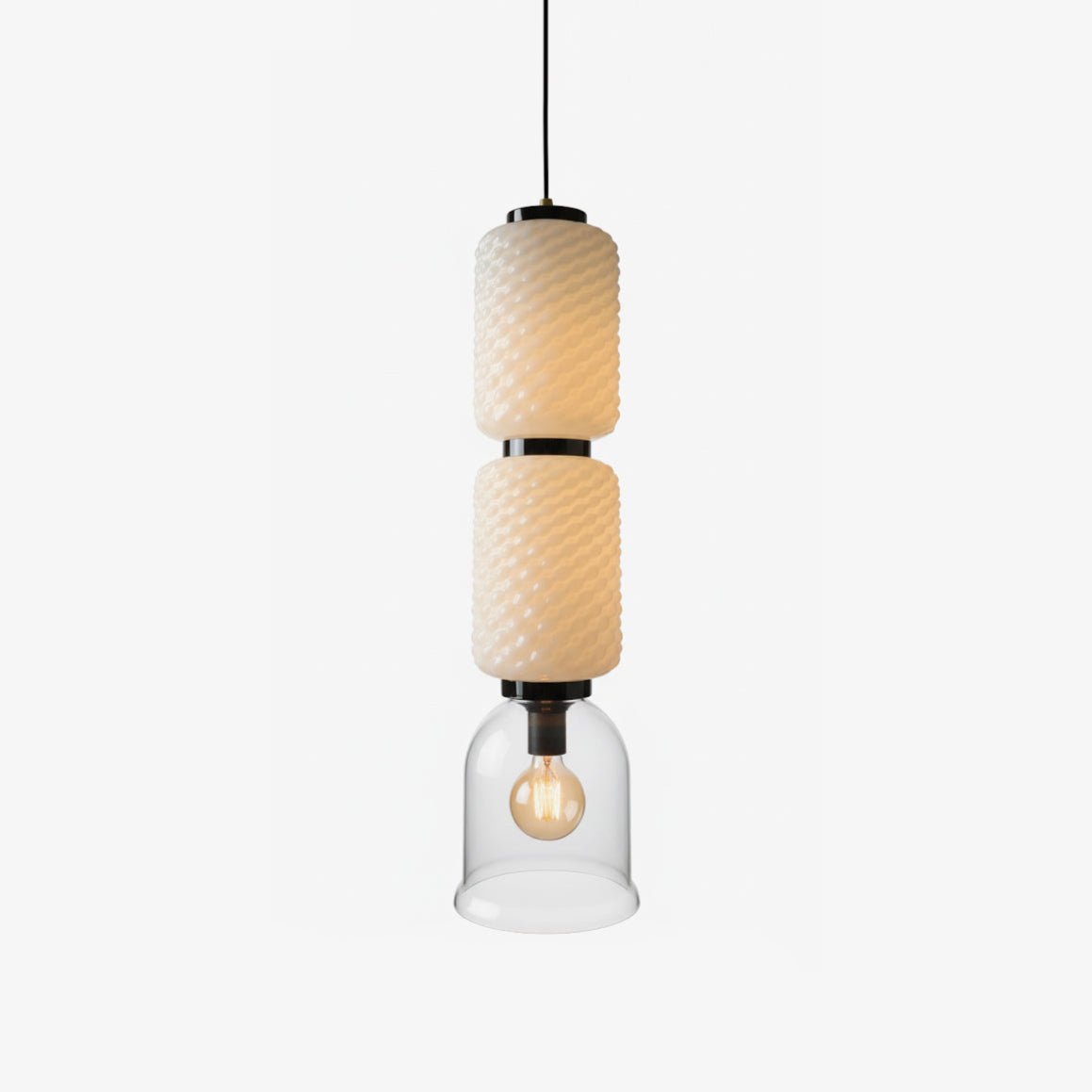 Textured Layered Glass Pendant Light