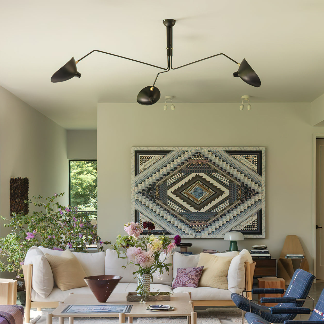 Horizontal Serge Mouille Ceiling Lamp A