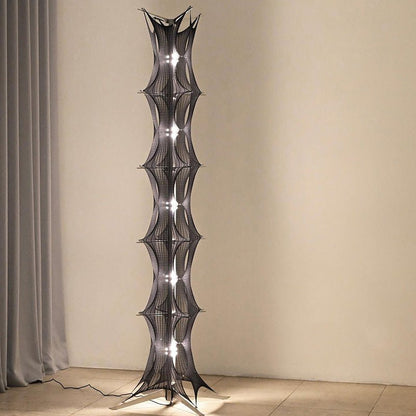 Noir Mesh Tower Floor Lamp