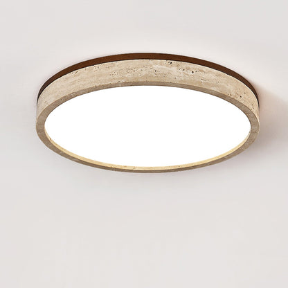 Travertine Halo Round Ceiling Lamp