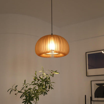 Wooden Pumpkin Pendant Lamp