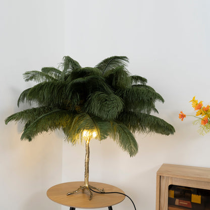 Ostrich Feather Table Lamp