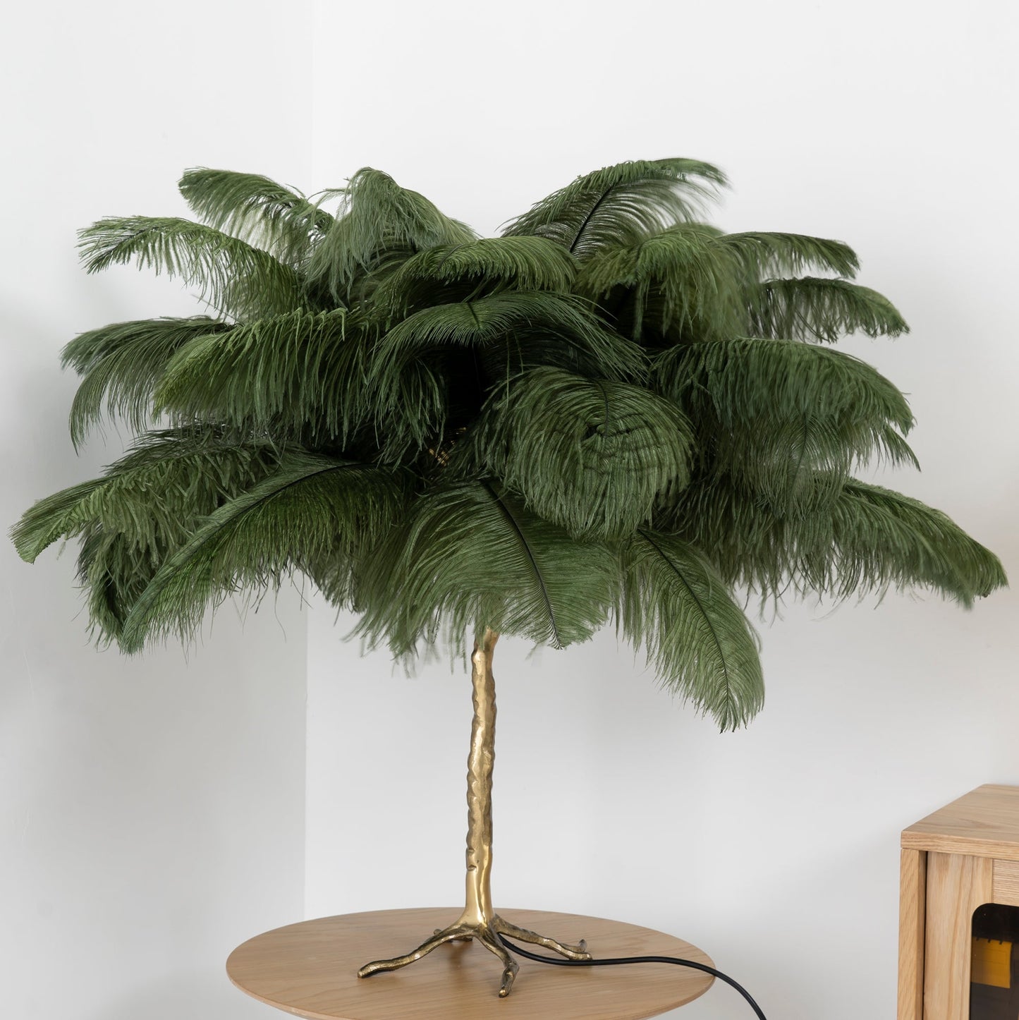 Ostrich Feather Table Lamp