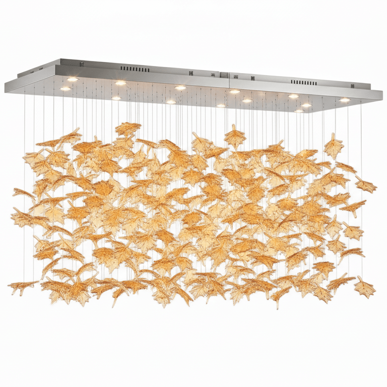 Multicolor Crystal Maple Leaf Chandelier