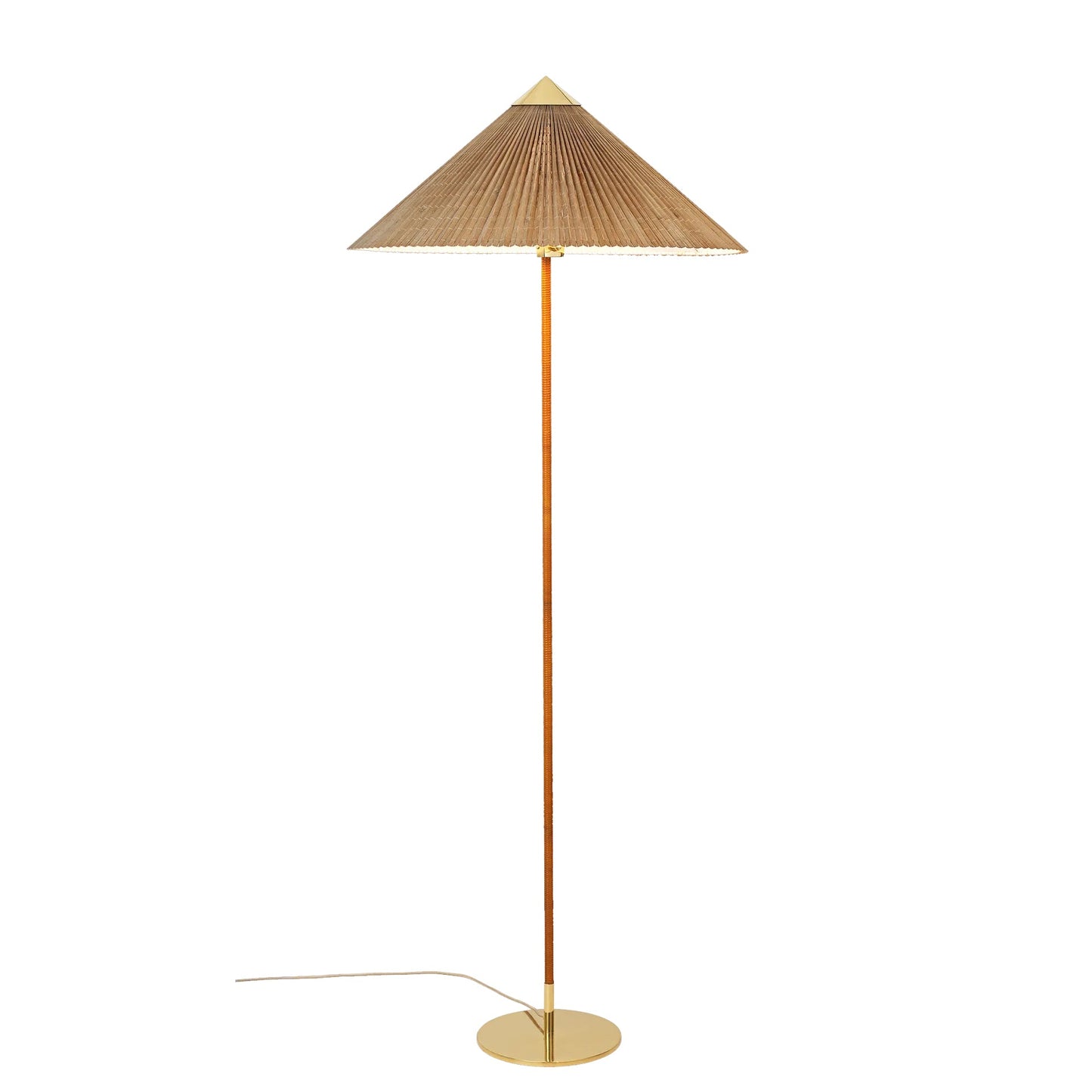 Rattan Circle Waiting Floor Lamp