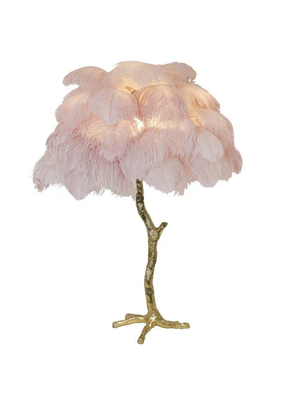 Ostrich Feather Table Lamp