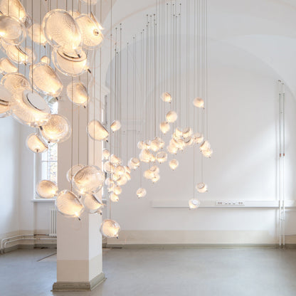 White and Clear Glass Pendant Light