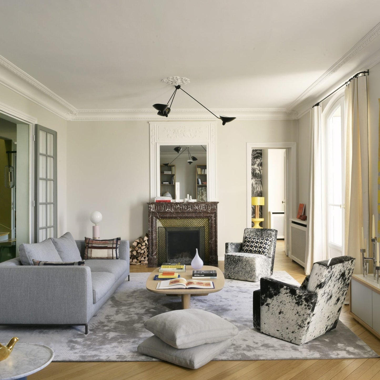 Leaning Serge Mouille Ceiling Lamp B