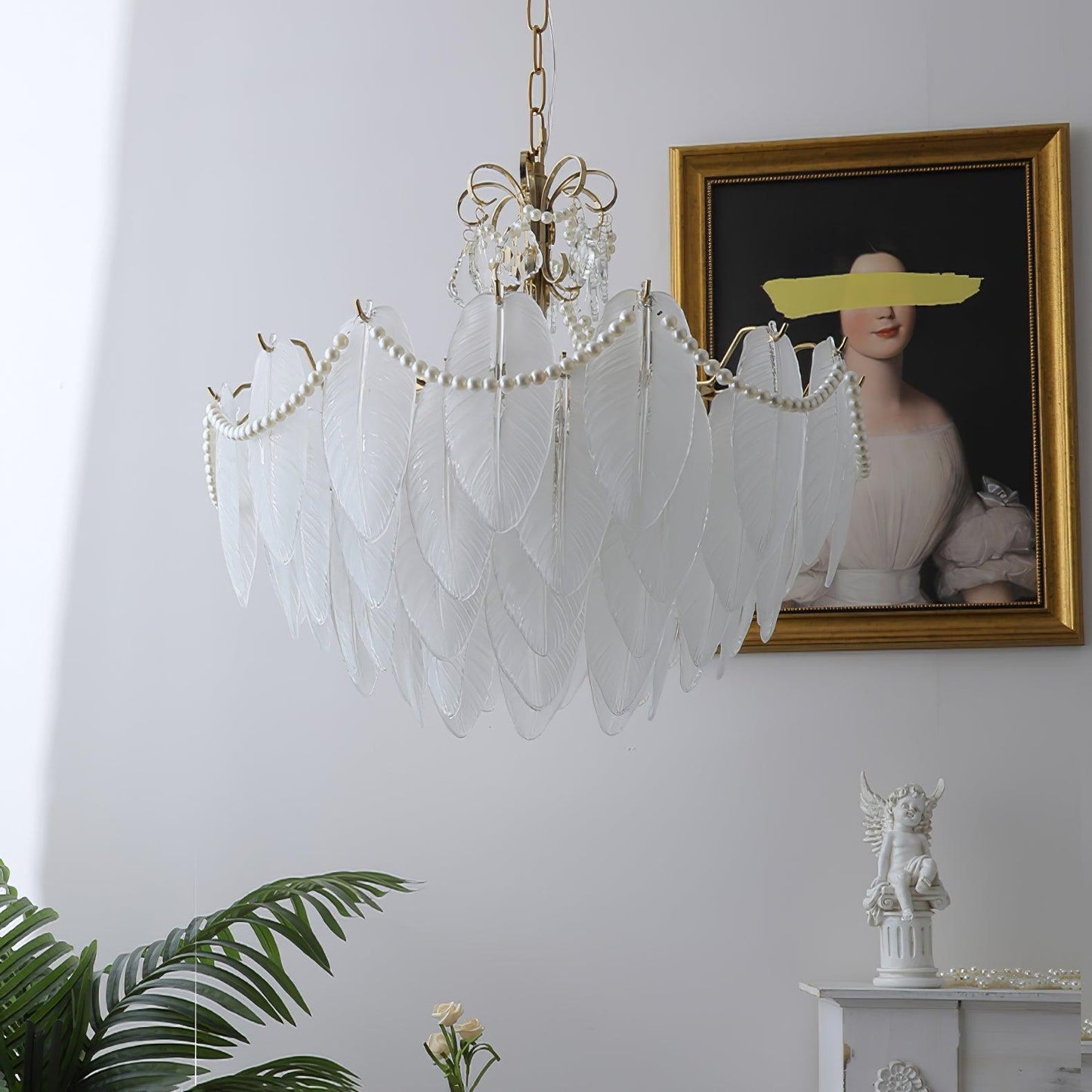 Angel Glass Feather Chandelier