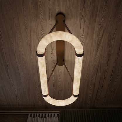 Alabaster Oval Suspension