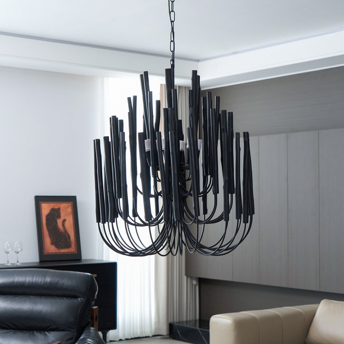 Sparse Wooden stick Chandelier