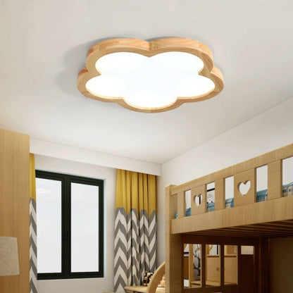 Wooden Flowers Ceiling Lamp