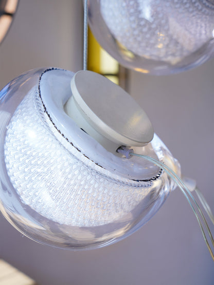 White and Clear Glass Pendant Light