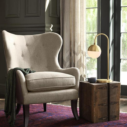 مصباح طاولة من خشب الأرز والطحالب 