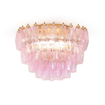 Poliedri Murano Pink Ceiling Light