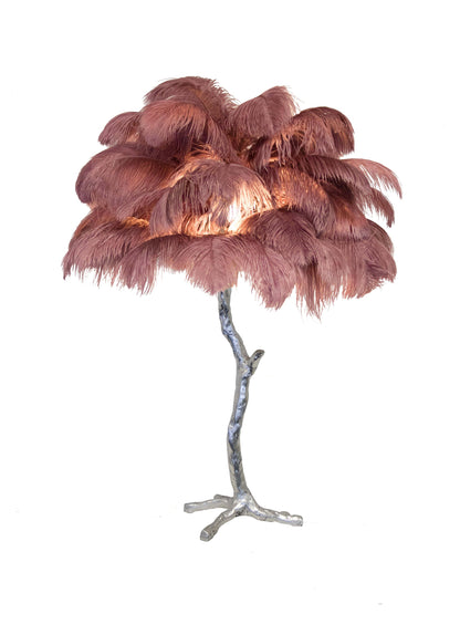 Ostrich Feather Table Lamp