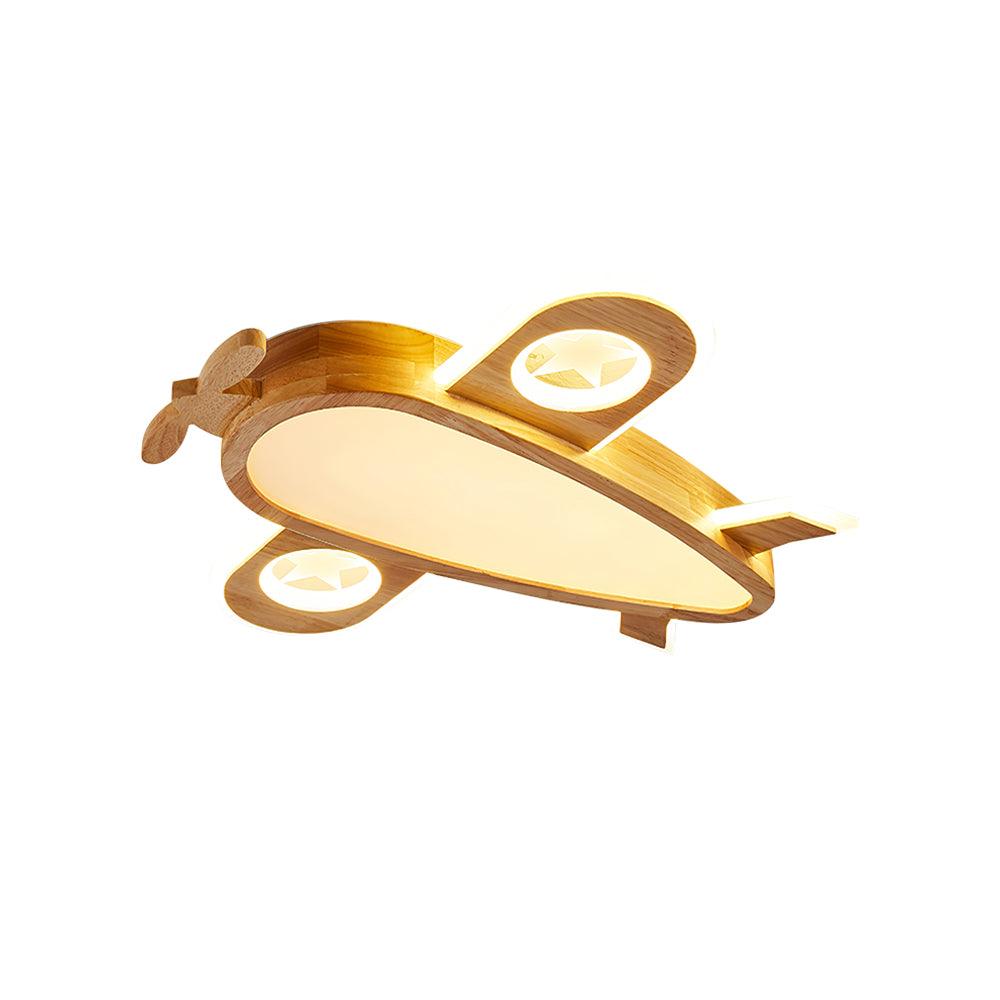 Wood Airplane Ceiling Lamp