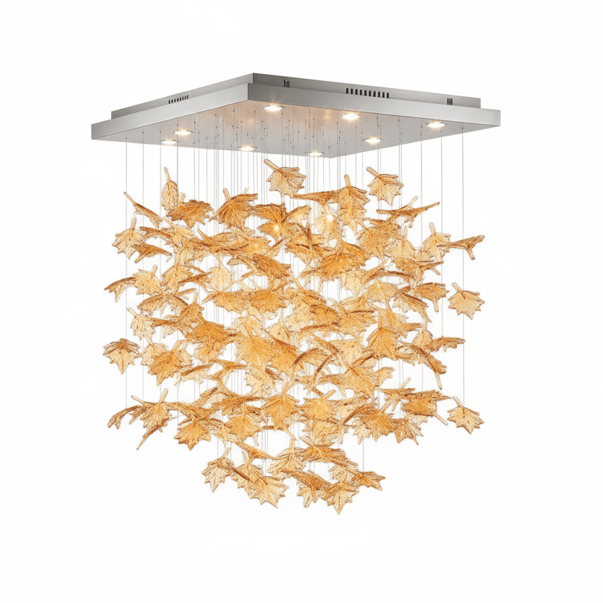 Multicolor Crystal Maple Leaf Chandelier