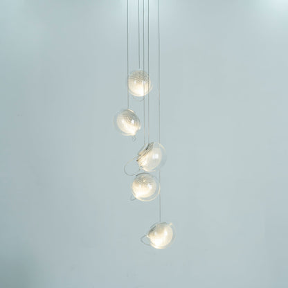 White and Clear Glass Pendant Light