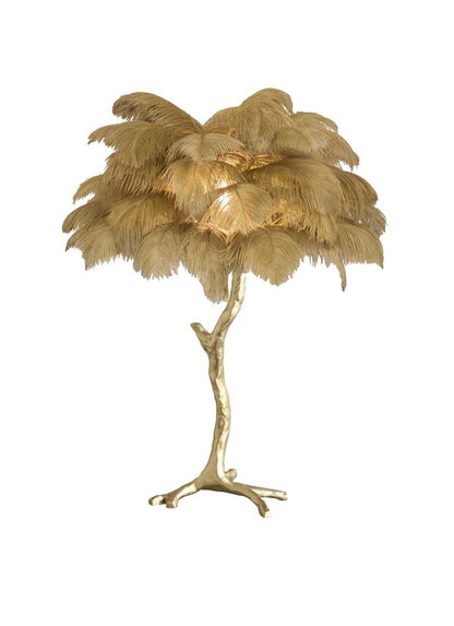 Ostrich Feather Table Lamp