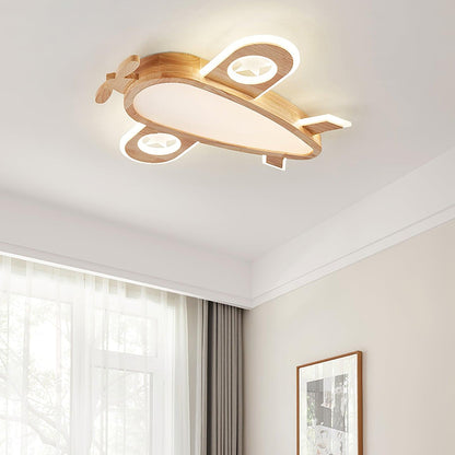 Wood Airplane Ceiling Lamp